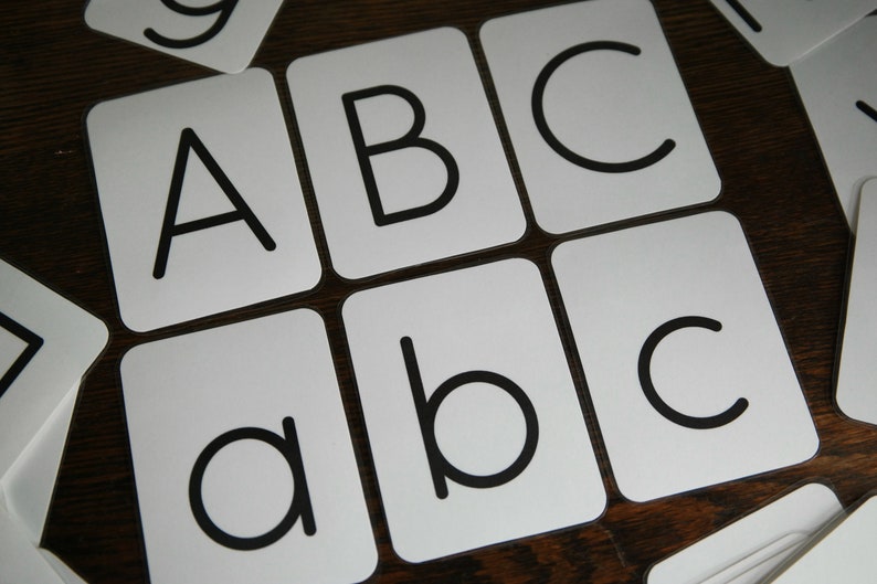 alphabet flashcards printable uppercase lowercase and red etsy