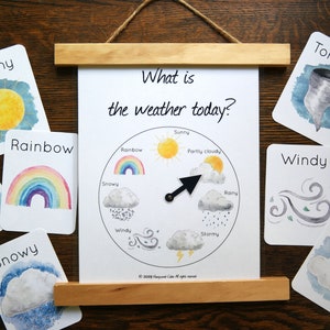 Carta meteorológica y tarjetas meteorológicas / Estudios de la naturaleza del ritmo diario de educación en el hogar
