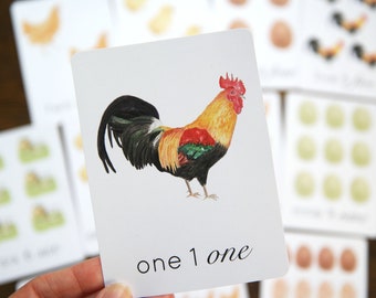 Chicken Early Years Math Set | Charlotte Mason Homeschool Math Manipulative Farm set