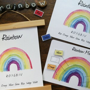 Conjunto de carteles y partidos de arco iris / Estudio de la naturaleza, Charlotte Mason, Educación en el hogar, Imprimible
