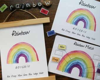 Rainbow match and poster set | Nature study, Charlotte Mason, Homeschool, Printable