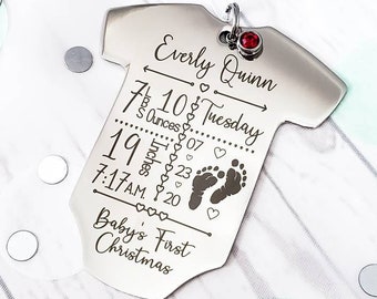Babys erste Weihnachten Ornament • Geburtsdaten Andenken • 2025 Baby Ornament • Baby Name Ornament • Neues Baby Geschenk
