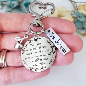 Teacher appreciation gift - Teacher keychain personalized - Custom teacher gift - Gift for principal - School counselor gift