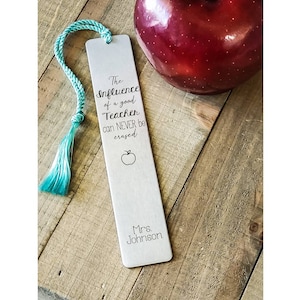 Teacher bookmark - Teacher appreciation gift - Personalized teacher bookmark - Custom bookmark metal - engraved bookmark - Teacher gift