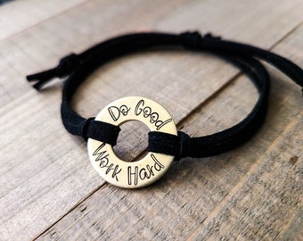 Custom washer bracelet-handstamped jewelry-personalized bracelet--mantra bracelet-word of the year-new years 2026 bracelet