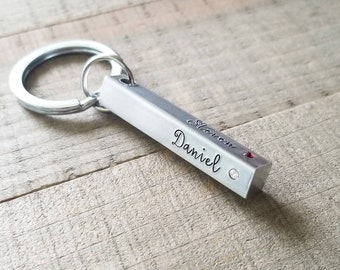Birthstone keychain-Mothers Day gift-Custom keychain-Mom keychain-Dad keychain-Name keychain-Personalized gift for mom