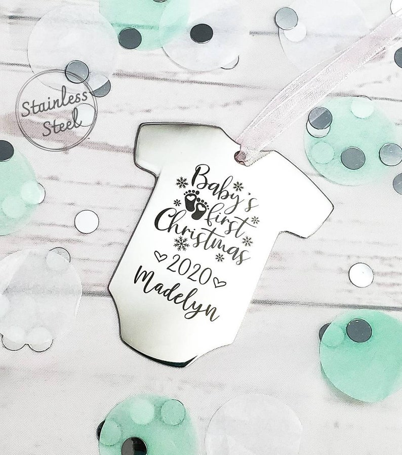 Baby/'s first Christmas ornament\u2022Baby/'s first Christmas keepsake\u2022Personalized baby ornament\u2022Baby girl\u2022Baby boy\u2022Baby name ornament