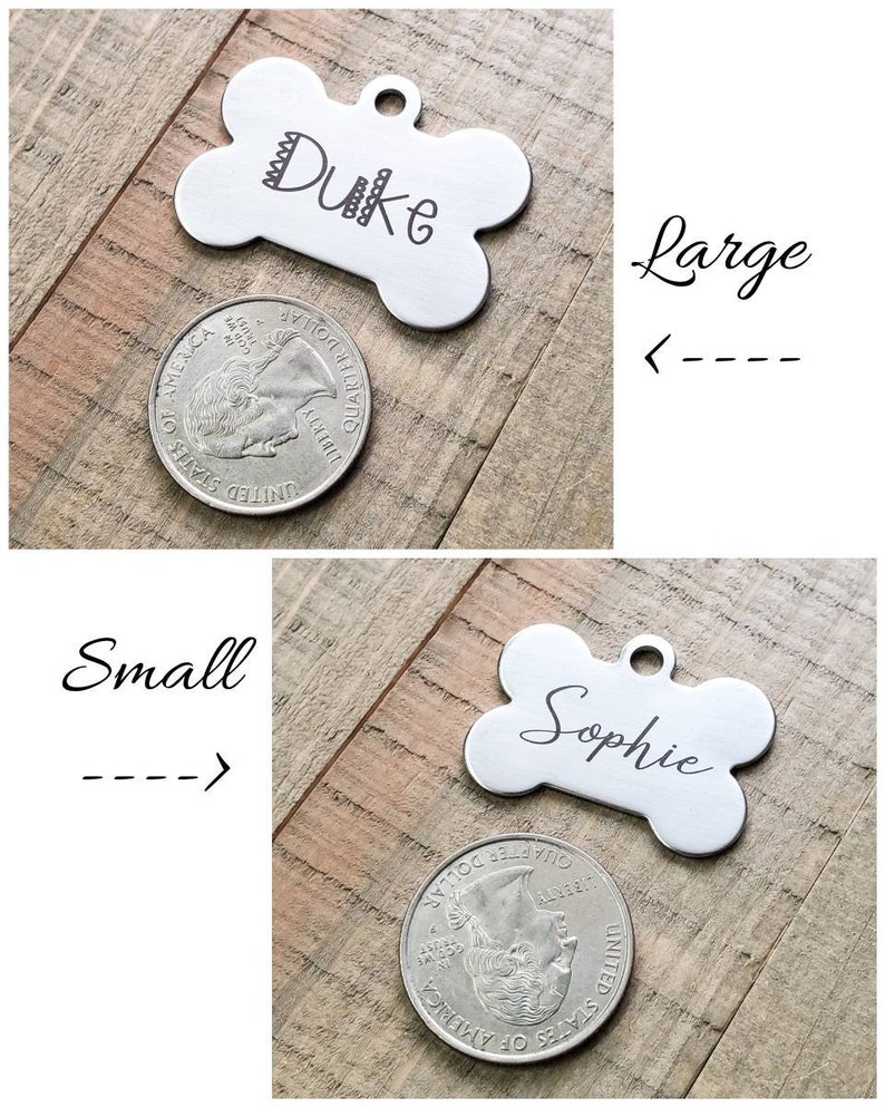Cute Dog Bone Name Tagdurable Pet Tagpet Tag for Small Etsy