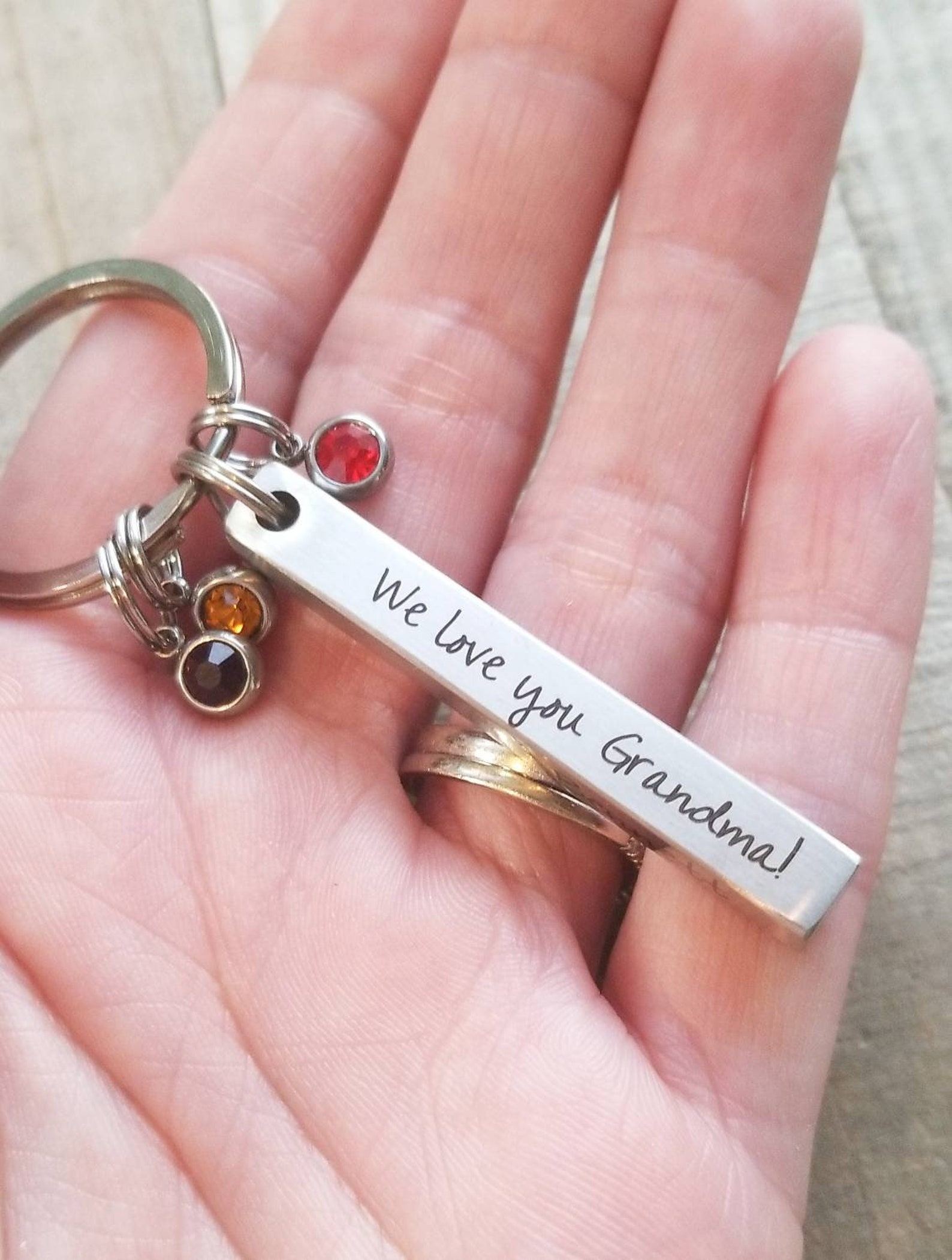 Personalized Birthstone Bar Keychain-mom Birthstone Gift-kids | Etsy