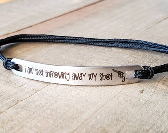 Ich schmeiße meinen Schuß-Hamilton-Hamilton Armband-Hamilton Spieluhr-Paracord Armband-Graviertes Armband-Hamilton Fan Geschenk nicht weg