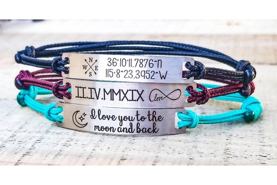Couples coordinate bracelet-Couples bracelets-Roman numeral bracelet couples-Couples initial bracelet-Boyfriend gift
