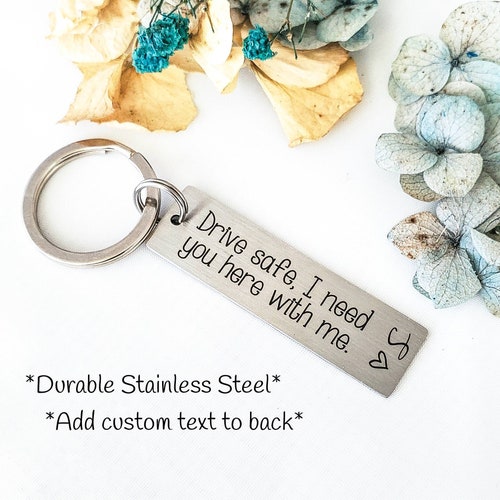 Drive Safe Key Chains OUMILAN Drive Safe Keychain 26 Letters Keychain Gifts For Boyfriend Couple Husba Drive Safe I Love You Keychain