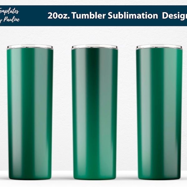 Seamless 20oz skinny tumbler sublimation designs. Dark green Ombre skinny tumbler wrap. Straight and tapered sublime template. S0060