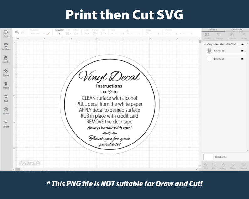 Vinyl Decal Application Instructions Card SVG. Care Instruction SVG