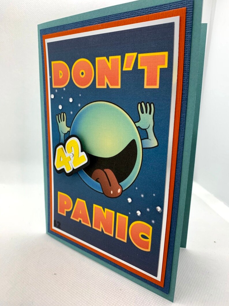 Hitchhiker's guide to the galaxy Birthday Card 42 Towel Etsy
