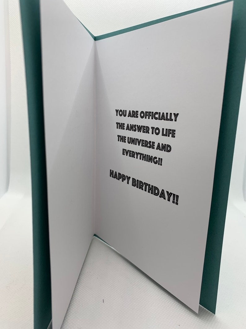 Hitchhiker's guide to the galaxy Birthday Card 42 Towel Etsy