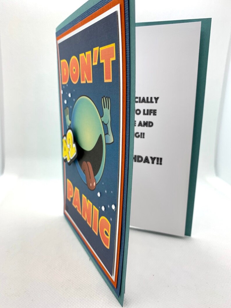 Hitchhiker's guide to the galaxy Birthday Card 42 Towel Etsy