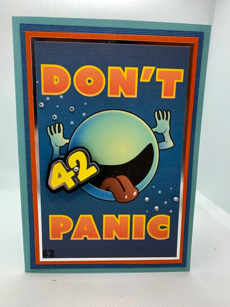 Hitchhiker's guide to the galaxy Birthday Card 42 Towel Etsy