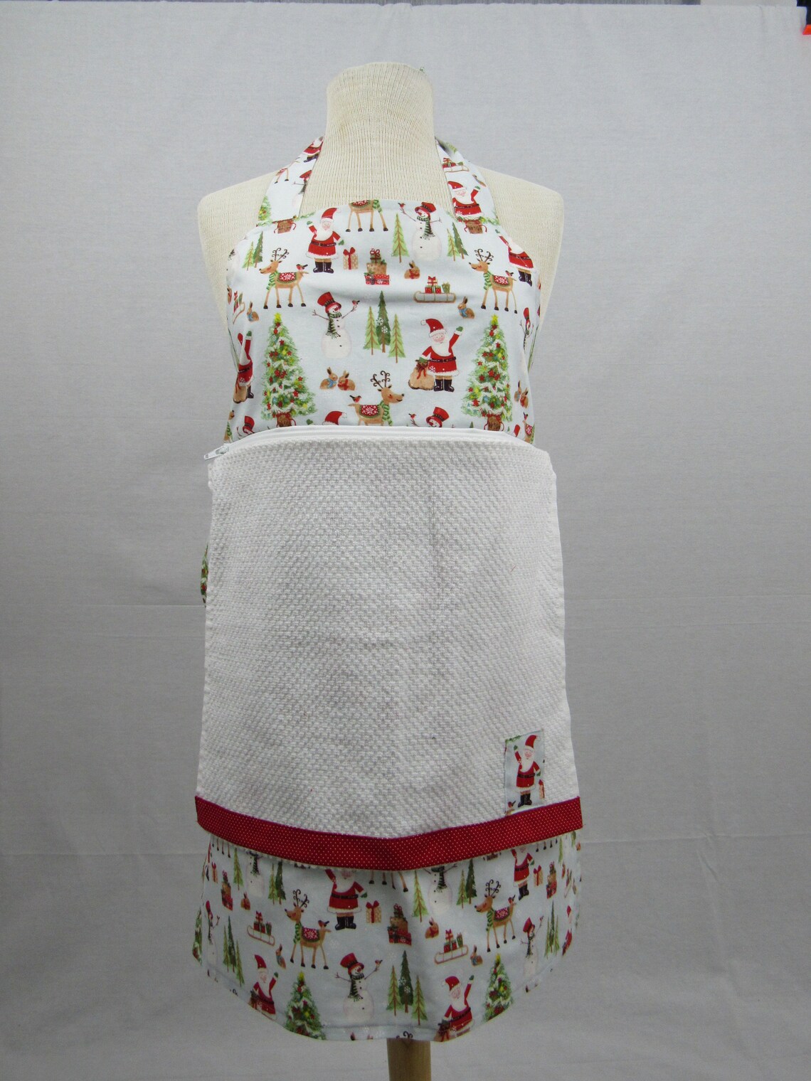 Santa Apron with removable towel Etsy