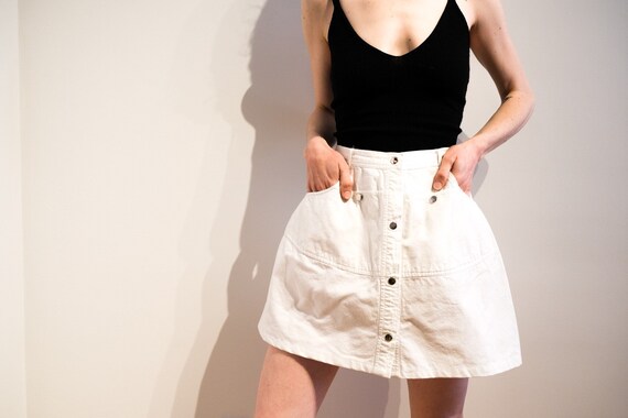 2-piece 80's set in white denim