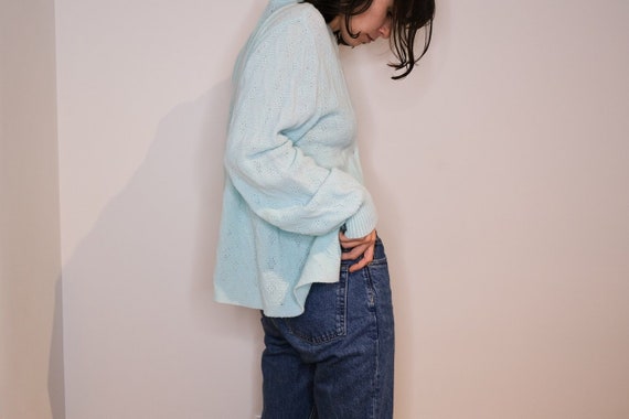 Italian Made Baby Blue Light Knit Cardigan