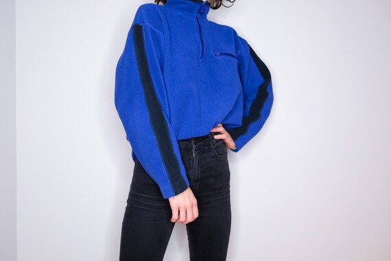 90's GAP Blue and Black High-Neck Fleece Sweater