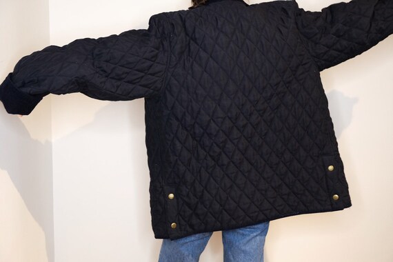 90's Navy Oversize Quilt Puffer Jacket