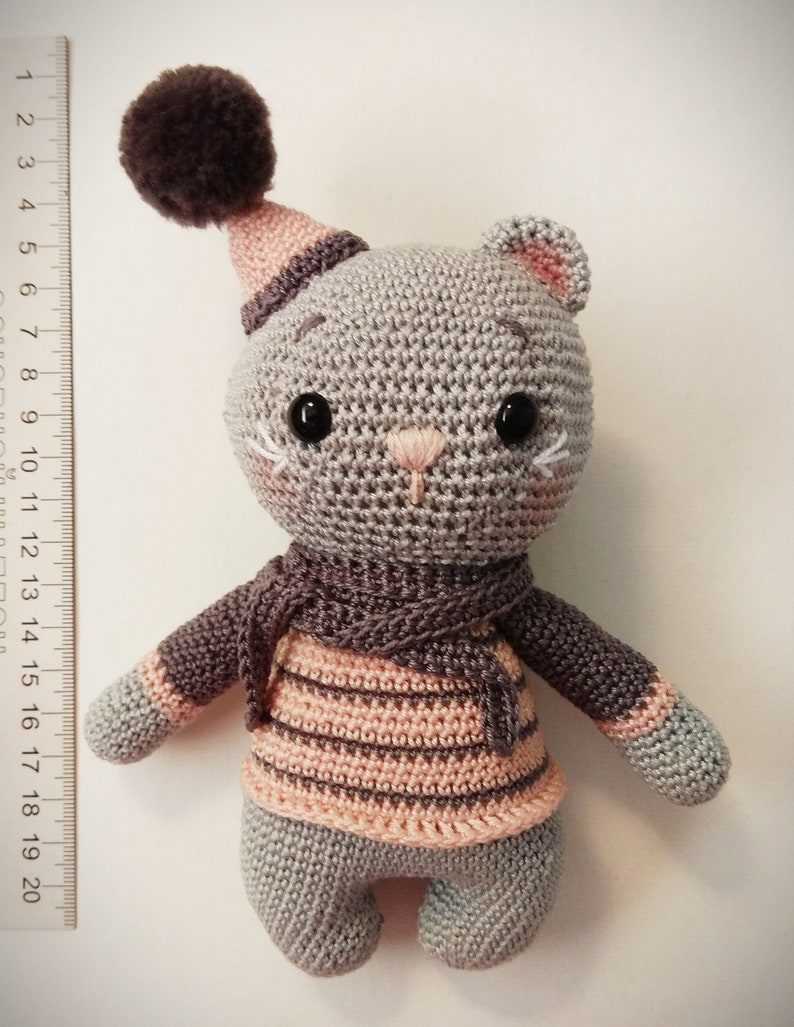 Amigurumi Crochet Toy Grey Kitten | Etsy