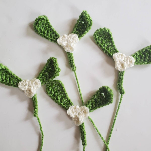 4 appliques de gui au crochet faites main