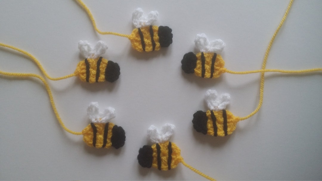6 Handmade Crochet Bee Applique Etsy
