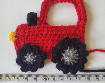 1 Handmade crochet tractor applique/ embellishment (farm)