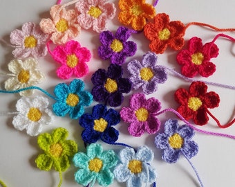 10 appliques/ embellissements de marguerites au crochet faits main