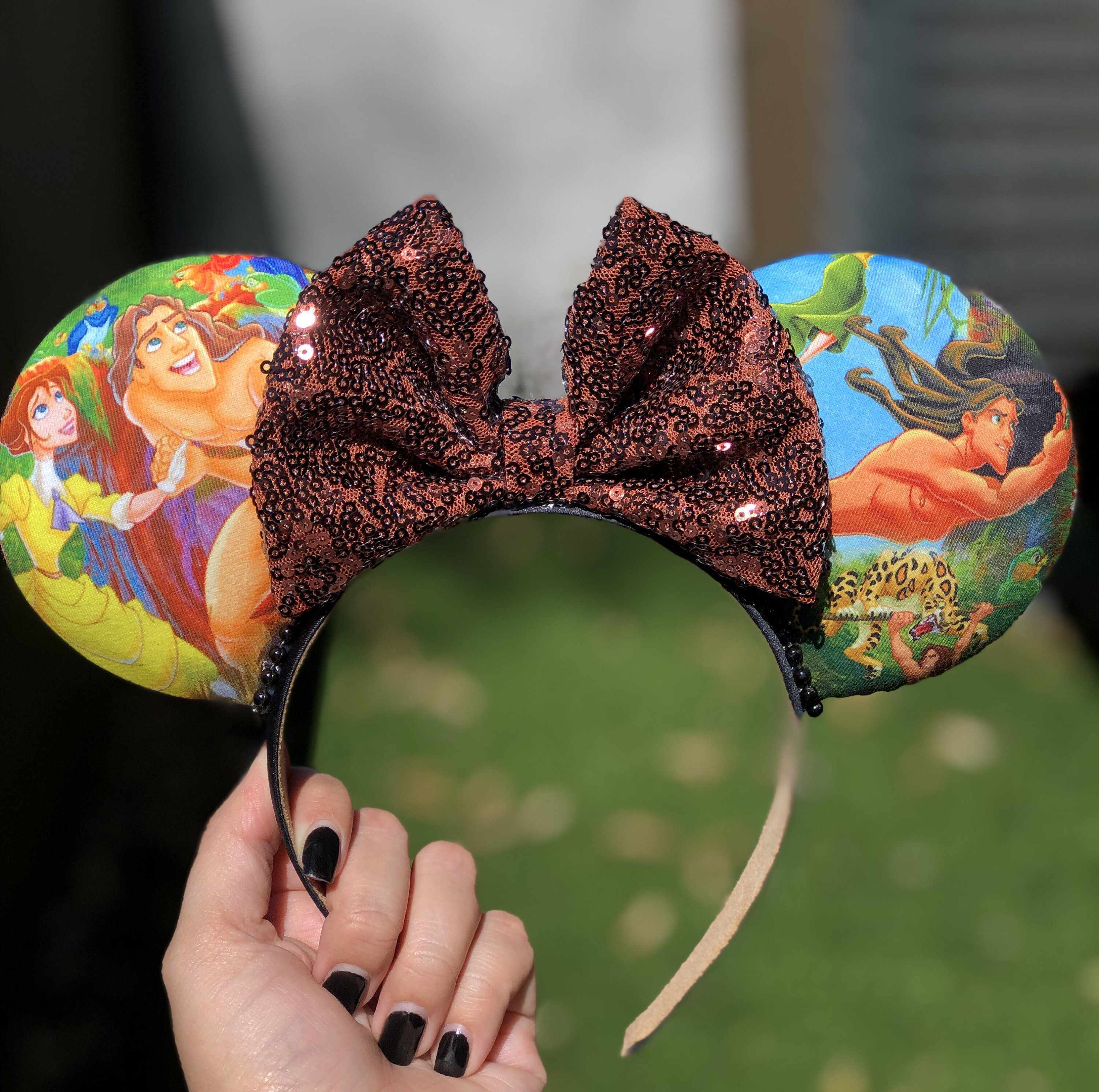 Tarzan Ears Inspired Headband Jungle Jane Princess Sequins Classic