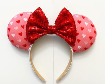 Serre-tête inspiré de la Saint-Valentin avec coeur et oreilles de souris
