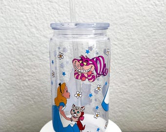 Alice au pays des merveilles gobelet en acrylique réutilisable tasse à café