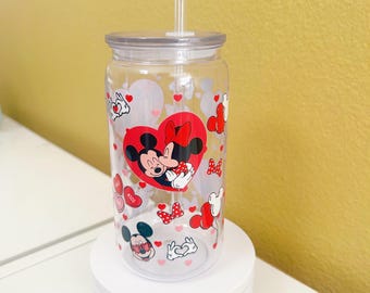 Gobelet gobelet en ACRYLIQUE pour la Saint-Valentin Coffee love réutilisable