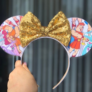 Hercules inspired Mouse ears Minnie Mickey headband bow characters