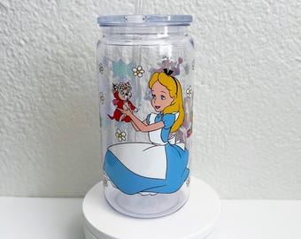 Alice au pays des merveilles gobelet en acrylique réutilisable tasse à café
