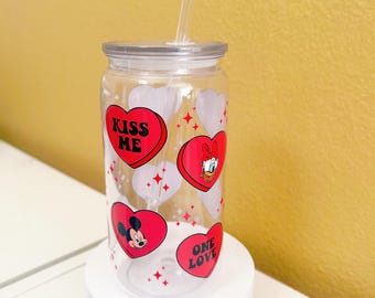 Gobelet gobelet en ACRYLIQUE pour la Saint-Valentin Coffee love réutilisable