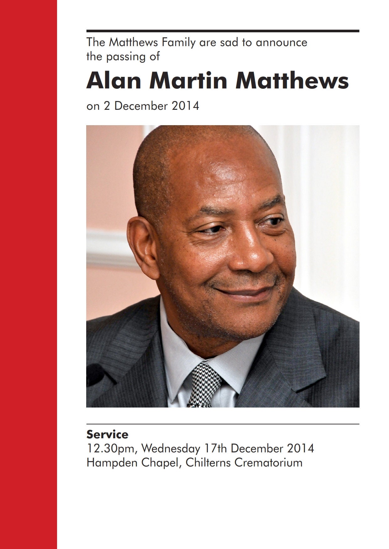 Self Edit Funeral Announcement Card Funeral Program Template Etsy UK