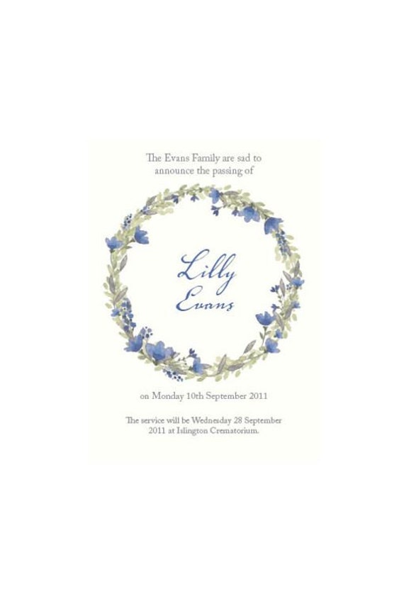 Self Edit Funeral Announcement Card Funeral Program Template Etsy UK