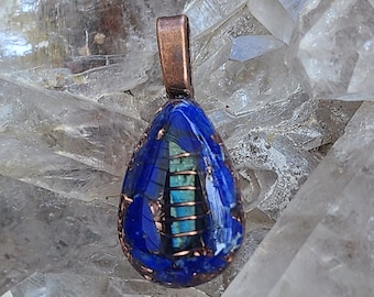 Lapis Lazuli Pendant, Orgone Energy Cleansing, Eco-Friendly Energy Healing Gift, Spiritual Jewelry, Third Eye Chakra
