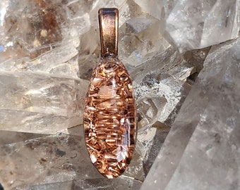 Quartz à double terminaison avec pendentif en cuivre, nettoyage énergétique à l'orgone, cadeau de guérison énergétique respectueux de l'environnement, bijoux spirituels