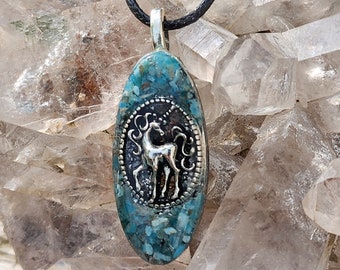 Magical Unicorn Pendant, Apatite Manifestation Crystal, Orgone Pendant, Energy Cleansing Jewelry