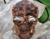 Smoky Quartz Skull Orgone Pendant Skull Keychain, Dia de los Muertos, Samhain Jewelry, Halloween Costume, Sugar Skull, Day of the Dead