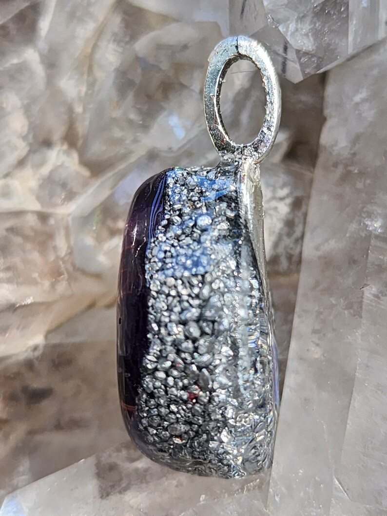 Amethyst Pendant, Orgone Energy Cleansing, Eco-Friendly Energy Healing Gift, Spiritual Jewelry, Crown Chakra image 3