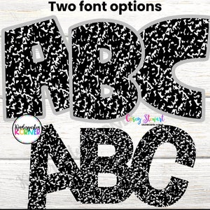 Zusammensetzung Notebook Themed Large Bulletin Board Letters | Druckbares Schwarz Weiß Klassenzimmer Dekor
