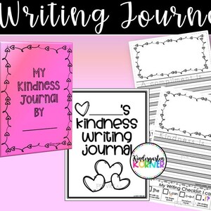 Kindness Journal | Kindness Week | Kindness Writing Journal Prompts Kindergarten, 1st | World Kindness Day | The Great Kindnesss Challenge |