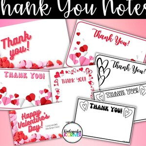 Valentine&#39;s Day Thank You Notes | Editable Thank You Notes Cards | Editable Valentine&#39;s Day Thank You Notes for Teachers