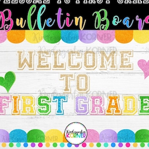Welcome to First Grade Varsity Letters Bulletin Board Kit 1st Grade Printable Classroom Decor